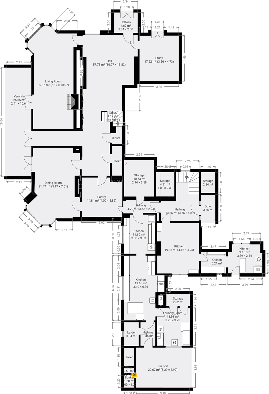 Ground Floor plan of Studland Bay House