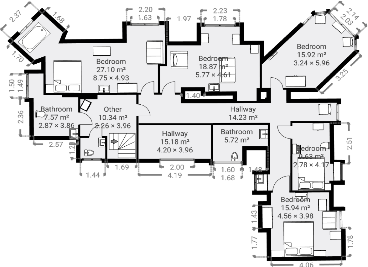 Second Floor plan of Studland Bay House